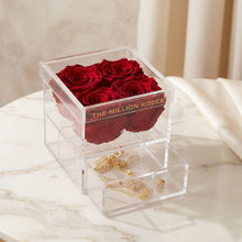 Load image into Gallery viewer, Acrylic 4 Drawer Box | Red Roses