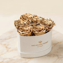 Load image into Gallery viewer, Baby Heart Beige Box | Gold Roses