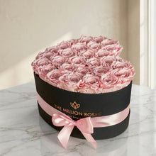 Load image into Gallery viewer, Heart Black Box | Light Pink Roses