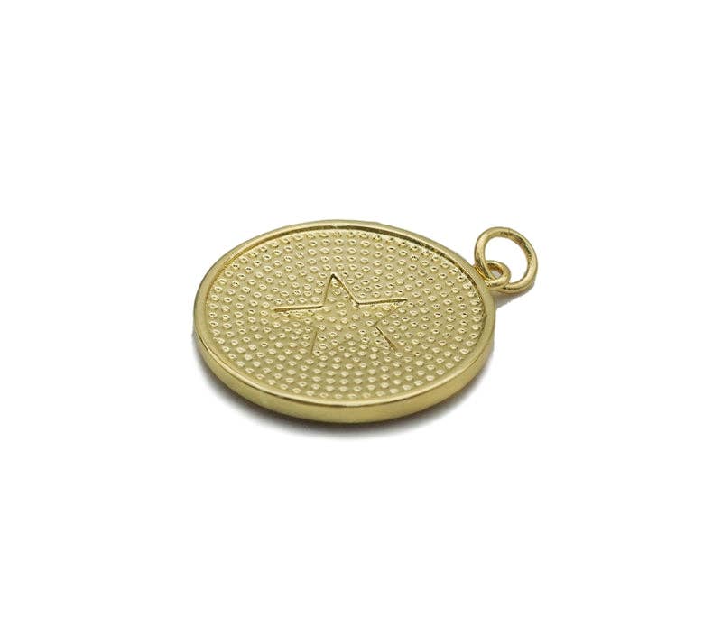 Gold Colorful Enamel Star Love Coin Charm, Sku#LX169
