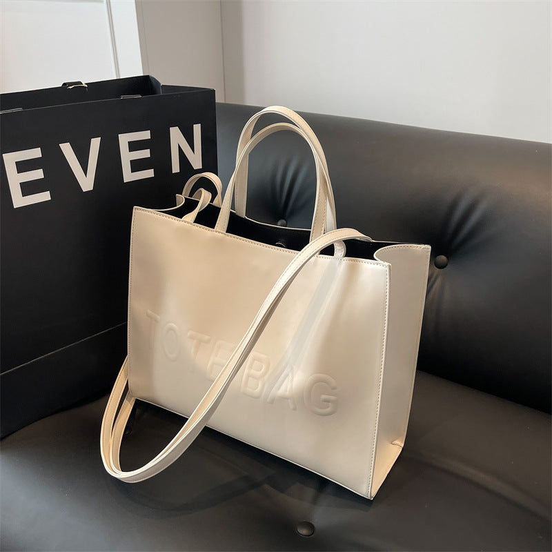 Retro Tote Bag for Women – Trendy PU Leather Commuter Handbag with Dual Straps