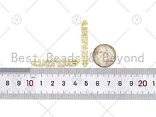Load image into Gallery viewer, CZ Micro Pave Lucky Me Word Connector, 18K Gold Filled Link Connector, Necklace Bracelet Connector, 6x43mm,sku#LK450
