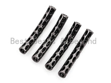 Load image into Gallery viewer, Black CZ Pave Half Full Pave Bar Tube Connector, CZ Pave Connector, Spacer Tube, 4x32mm,sku#G310