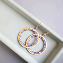 Load image into Gallery viewer, Blue Chalcedony Halo Earrings