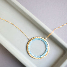 Load image into Gallery viewer, Blue Chalcedony Halo Necklace