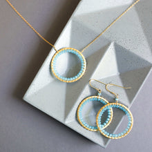 Load image into Gallery viewer, Blue Chalcedony Halo Necklace