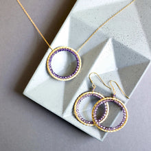 Load image into Gallery viewer, Amethyst Halo Earrings
