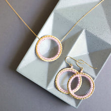 Load image into Gallery viewer, Rose Quartz Halo Jewelry Set