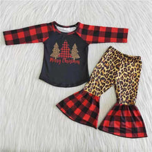 Load image into Gallery viewer, Merry Christmas tree print girls boutique clothing