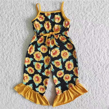 Load image into Gallery viewer, Sunflower baby girls capris jumpsuit