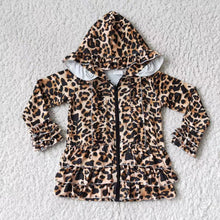 Load image into Gallery viewer, Girl Leopard Hoodie Cardigan