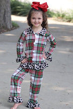 Load image into Gallery viewer, Plaid leopard  pajamas Christmas sleepwear