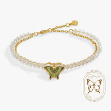 Load image into Gallery viewer, Emerald Swallowtail Butterfly Charm Bracelet