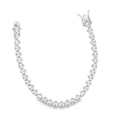 5mm Heart Bezel CZ Tennis Bracelet (H103/I452)