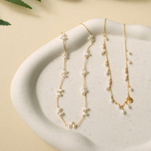 Load image into Gallery viewer, Gold Bead Pearl Layering Necklace