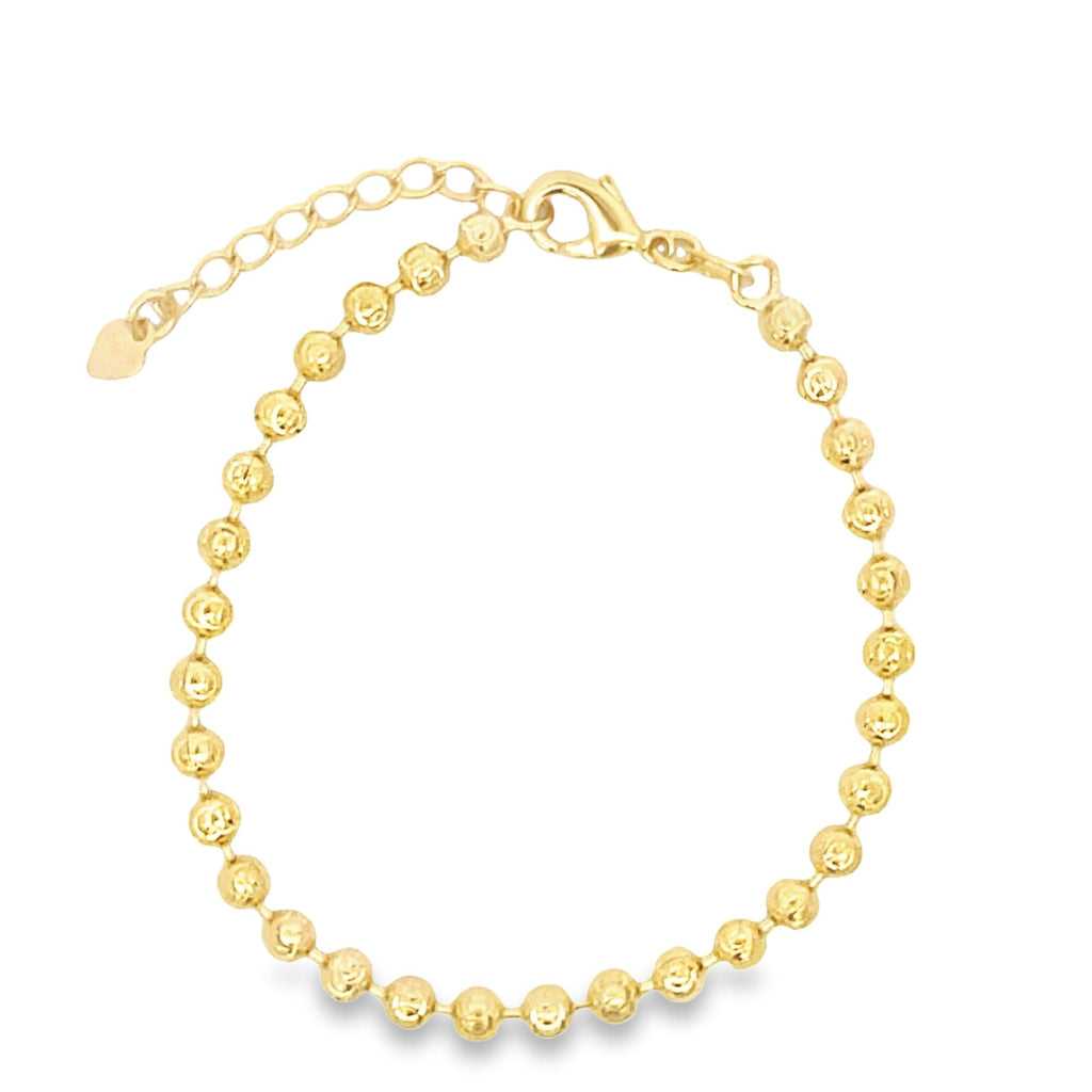 Gold Ball Chain Beaded Bracelet (I595)