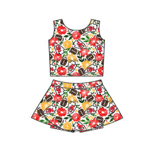 Load image into Gallery viewer, MOQ 5 pcs sleeveless floral K C football kids girls team active outfits