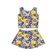 Load image into Gallery viewer, MOQ 5 pcs purple floral football kids girls team active outfits