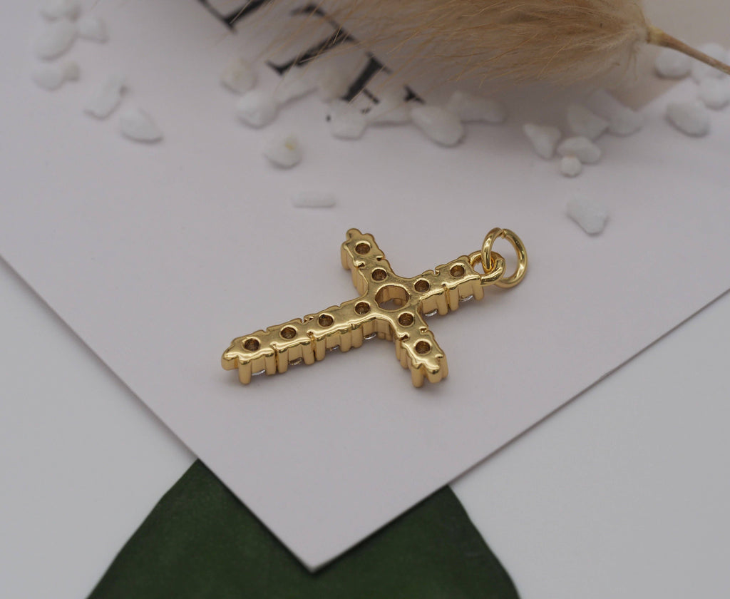 CZ Cross Charm, Sku#LK612