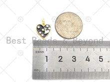 Load image into Gallery viewer, Gold Filled White/Black/Blue Enamel Heart Shape Pendant,CZ Micro Pave 18K Gold Filled Enamel Charm,Enamel Jewelry,13x12mm,Sku#LK345