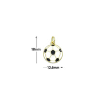 Load image into Gallery viewer, White Black Enamel Soccer Ball Charm Pendant,Sku#LX853