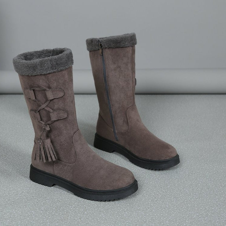 Thick-Soled Fleece-Lined Snow Boots