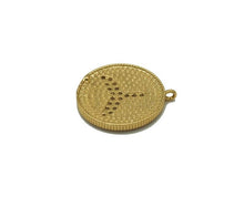 Load image into Gallery viewer, CZ Shark Tail On Round Coin Charm, Sku#LK646