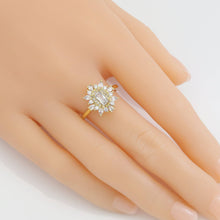 Load image into Gallery viewer, Clear CZ Rectangle CZ Flower Adjustable Ring, Sku#A155