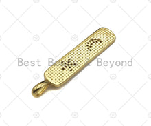 Load image into Gallery viewer, CZ Micro Pave 18k Gold Moon Heart Cross Star Bar Pendant, Cubic Zirconia Pendant, Pattern Charm, CZ Micro Pave Pendant,9x42mm, Sku#LK182