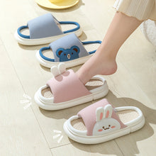 Load image into Gallery viewer, Unisex Rabbit Slippers Linen House Shoes | Breathable Anti-Slip Flip-Flops