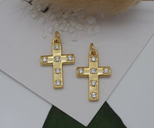 Load image into Gallery viewer, CZ Cross Charm, Sku#LK613