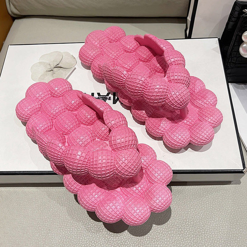 Women's Bubble Slide Sandals | PVC Flat Open-Toe Beach Flip-Flops