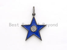 Load image into Gallery viewer, NEW Enamel Colorful Star Pendant,CZ Micro Pave Oil Drop Star pendant,Enamel pendant,Enamel Jewelry,28x31mm,sku#F574
