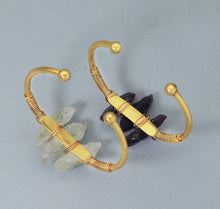 Load image into Gallery viewer, Amethyst Quartz Wire Wrapped Gold Cuff Bracelet, sku#LY05