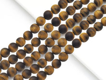 Load image into Gallery viewer, Matt Genuine Yellow Tiger Eye Round Smooth Beads, Sku#UA288