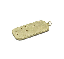 Load image into Gallery viewer, CZ Gold Enamel Rectangle Dog Tag Charm, Sku#LX148