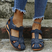 Load image into Gallery viewer, Cutout Round-Toe Velcro Beach Sandals