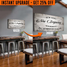 Load image into Gallery viewer, Upgrade Your 20x10 Inches 'New Home Sign' (Style 3) Canvas To 48x24 Inches