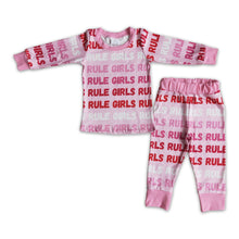 Load image into Gallery viewer, Rule girls baby boutique valentine's day pajamas