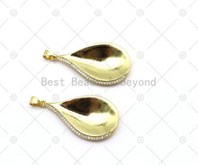 Load image into Gallery viewer, CZ Micro Pave Teardrop Spoon Shape Pendant, 18K Gold Filled Spoon Charm, Necklace Bracelet Charm Pendan,Sku#LK510