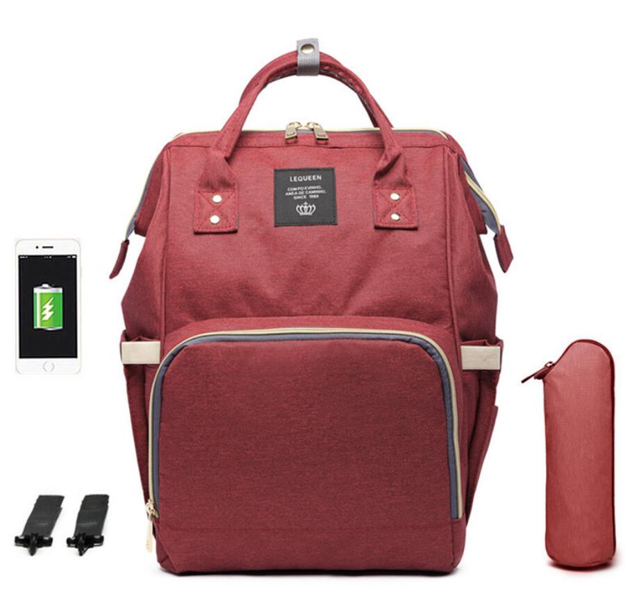 Waterproof Diaper Bag Backpack with USB Charging Port | Large Capacity Travel Nursing Bag for Moms & Dads