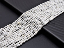 Load image into Gallery viewer, 2mm/3mm Natural Faceted Round Howlite beads, Natural White G