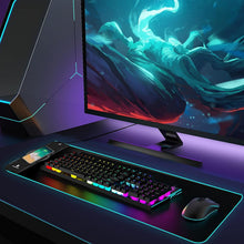 Load image into Gallery viewer, RGB Gaming Mouse Pad with 15W Wireless Charging, Extended Desk Mat 31.5 x 11.8 Inch, LED Mouse Pad with 10 Lighting Modes, Non-Slip Base for Keyboard, Mouse