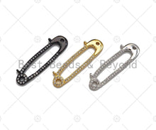 Load image into Gallery viewer, CZ Micro Pave Safety Pin Shape Pendant,sku#L282