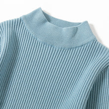 Load image into Gallery viewer, Autumn Winter Half High Collar Swing Long Knitted Dress Waist Controlled Slimming Long Sleeve Simple Dinified Sweater Bottoming Women