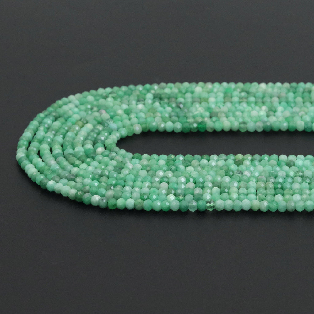 High Quality Emarald Rondelle Faceted Beads, Sku#U1883