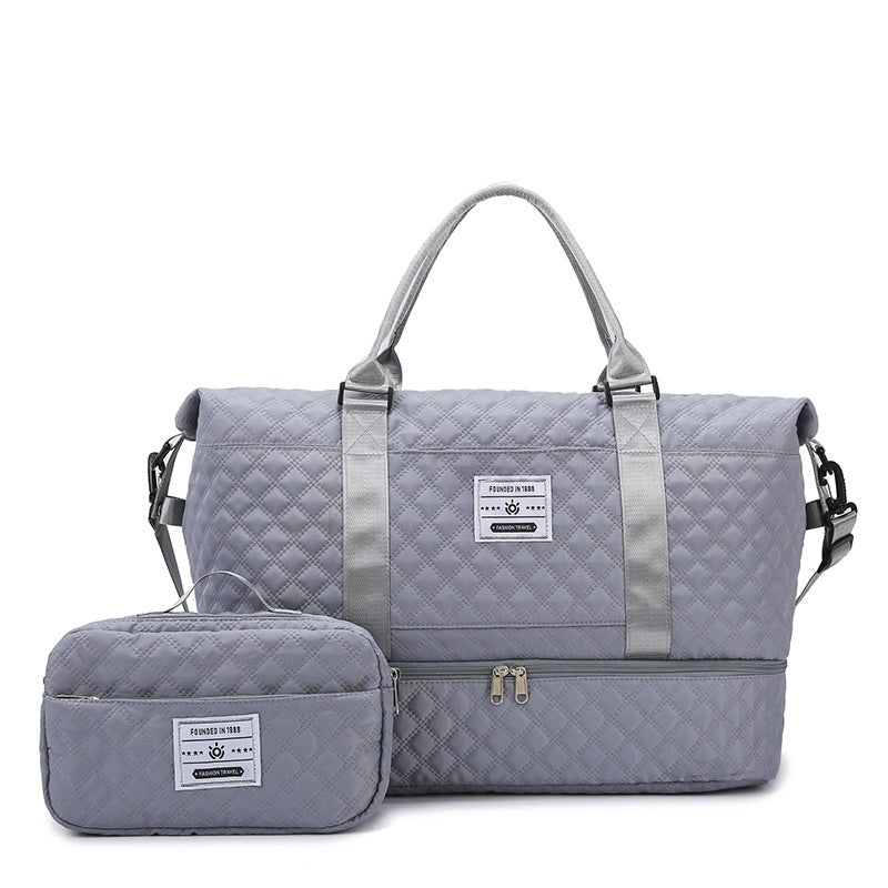 Large Capacity Quilted Crossbody Travel Bag