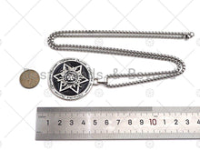 Load image into Gallery viewer, David Star Pendant Stainless Steel Silver Chain Necklace-Men's Necklace - Engraved Symbolic Jewelry - Pendant Necklace, sku#L340