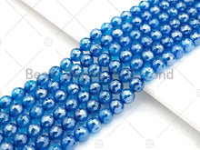Load image into Gallery viewer, Mystic Natural Blue Agate Round Faceted Beads, 6mm/8mm/10mm/12mm Natural Agate Beads, 15.5'' Full Strand, Sku#UA221