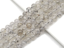 Load image into Gallery viewer, Genuine Black Spotted Quartz Round Smooth Beads, Sku#U1358